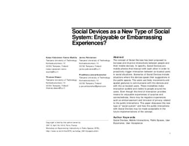 Internet of Things / Multimodal interaction / User experience / Science / Social psychology / Human–computer interaction / Ambient intelligence / Mobile interaction