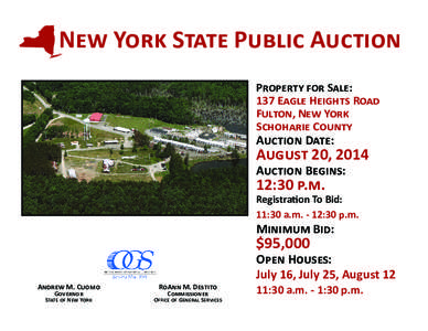 New York State Public Auction Property for Sale: 137 Eagle Heights Road Fulton, New York Schoharie County