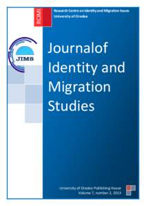 RCIMI  Research Centre on Identity and Migration Issues University of Oradea  Journalof