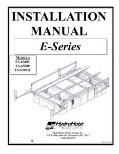 INSTALLATION MANUAL E-Series MODELS ES-6500V ES-6500P