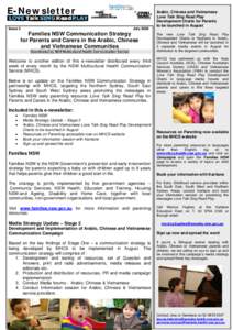 E-Newsletter Issue 3 July[removed]Families NSW Communication Strategy