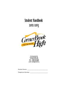 Student Handbook[removed]University Dr. Corner Brook, NL Canada A2H 5G4