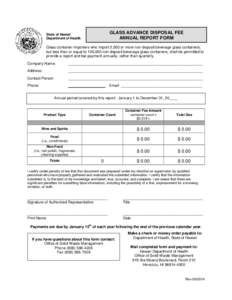 Clear Form  GLASS ADVANCE DISPOSAL FEE ANNUAL REPORT FORM  State of Hawaii
