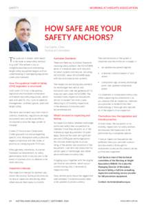 SAFETY 	  WORKING AT HEIGHTS ASSOCIATION HOW SAFE ARE YOUR SAFETY ANCHORS?