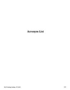 Acronym List  DLA Training Catalog—FY[removed]