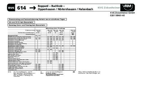 240  Boppard – Buchholz – Boppard – Buchholz – KVG Zickenheiner