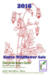 2016  Native Wildflower Sale Churchville Nature Center Reconnect • Recharge • Renew Bucks County Department of Parks & Recreation