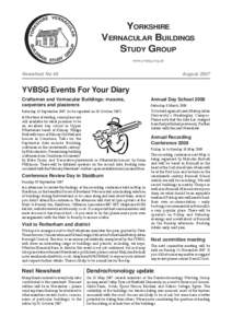 YORKSHIRE VERNACULAR BUILDINGS STUDY GROUP www.yvbsg.org.uk  Newsheet No 49