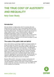 OXFAM CASE STUDY  SEPTEMBER THE TRUE COST OF AUSTERITY AND INEQUALITY