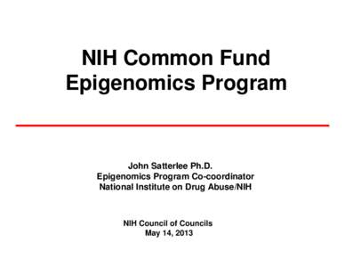 NIH Common Fund Epigenomics Program