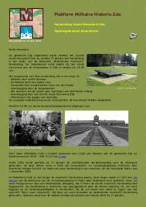 Platform Militaire Historie Ede Herdenking Joods Monument Ede Openingsfestival Akoesticum Nieuwsbrief nr. 14, jan. 2015