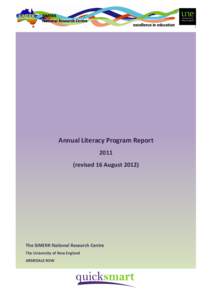 Annual Literacy Program Report[removed]revised 16 August[removed]The SiMERR National Research Centre The University of New England