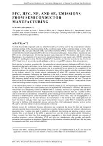 Good Practice Guidance and Uncertainty Management in National Greenhouse Gas Inventories  PFC, HFC, NF3 AND SF6 EMISSIONS FROM SEMICONDUCTOR MANUFACTURING A C K N O WL E D G E M E N T S