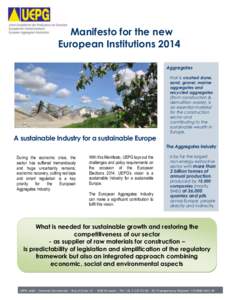 Manifesto for the new European Institutions 2014 Aggregates Lafarge DR Mediatheque