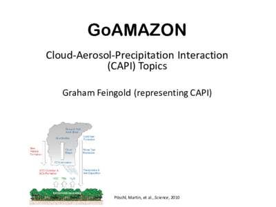 GoAMAZON Cloud-Aerosol-Precipitation Interaction (CAPI) Topics Graham Feingold (representing CAPI)  Pöschl, Martin, et al., Science, 2010