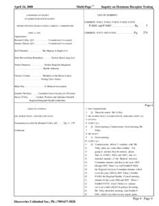 Multi-Page TM  April 24, 2008 Inquiry on Hormone Receptor Testing LIST OF EXHIBITS