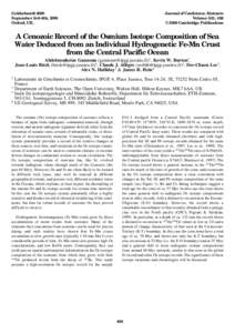 Goldschmidt 2000 September 3rd–8th, 2000 Oxford, UK. Journal of Conference Abstracts Volume 5(2), 426