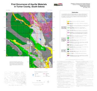 First Occurrence of Aquifer Materials in Turner County, South Dakota Department of Environment and Natural Resources Division of Financial and Technical Assistance Geological Survey Program