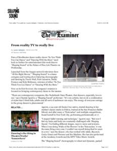   From reality TV to really live | Lauren Gallagher | Television | San Francisco Examiner:02 AM  From reality TV to really live