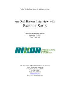 Microsoft Word - Sack, Robert Oral History Transcript.doc