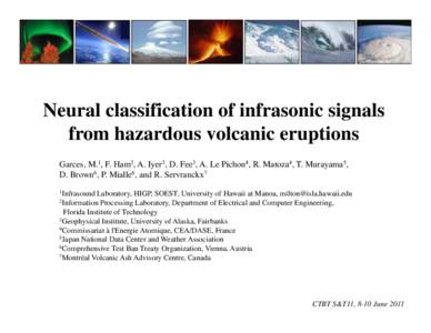 Volcanology / Tungurahua / Neural network / Volcanic Explosivity Index / Types of volcanic eruptions / Volcanic ash / Plinian eruption / Mount St. Helens / Volcanic Ash Advisory Center / Geology / Igneous petrology / Petrology