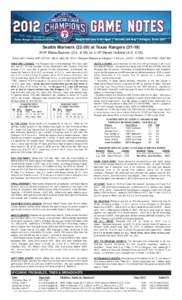 [removed]Notes vs SEA_2012 Rangers Game Notes