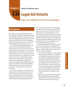 Chapter 4 Section Ministry of the Attorney General[removed]Legal Aid Ontario