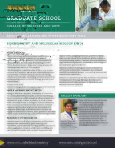 graduate school college of sciences and arts explore this fascinating interdisciplinary field biochemistry and molecular biology (phd) high demand