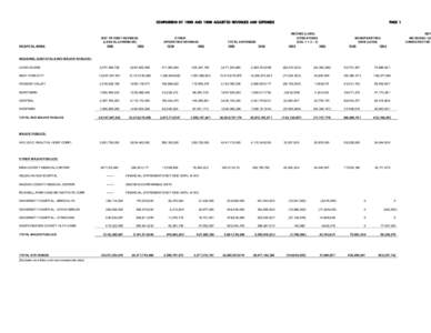 COMPARISON OF 1999 AND 1998 ADJUSTED REVENUES AND EXPENSES  HOSPITAL NAME NET PATIENT REVENUE (LESS ALLOWANCES)