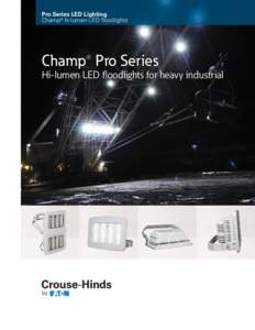 Pro Series LED Lighting Champ® hi-lumen LED floodlights Champ® Pro Series Hi-lumen LED floodlights for heavy industrial