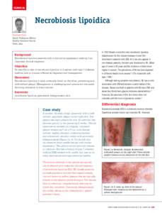 Necrobiosis / Cutaneous condition / Biology / Medicine / Diabetic cheiroarthropathy / Diabetes / Necrobiosis lipoidica / Granuloma annulare