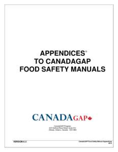 ©  APPENDICES TO CANADAGAP FOOD SAFETY MANUALS