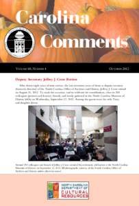 Carolina Comments VOLUME 60, NUMBER 4 OCTOBER 2012