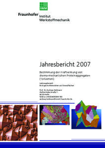 Jahresbericht 2007 Bestimmung der Kraftwirkung von chemo-mechanischen Proteinaggregaten
