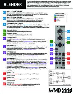 BLENDER is a four channel mixer and voltage controlled cross-fader. BLENDER simplifies mixing audio and control voltages (CV) by incorporating a single control to blend two signals at a time also known as a cross-fader. 