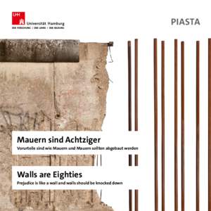 PIASTA  Mauern sind Achtziger Vorurteile sind wie Mauern und Mauern sollten abgebaut werden  Walls are Eighties