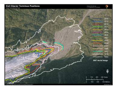 Exit Glacier Terminus Positions  National Park Service U. S. Department of the Interior  Kenai Fjords National Park