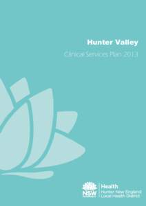 Hunter Valley Clinical Services Plan 2013 An extensive review of relevant data, key stakeholder feedback, expert opinion and strategic directions for the Commonwealth, the NSW Ministry of Health and Hunter New England L