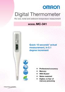 Digital Thermometer For oral, rectal and underarm temperature measurement MODEL MC-341  Quick 10 seconds# actual