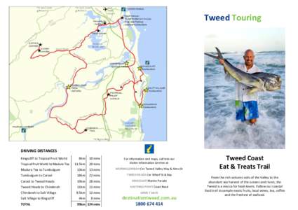 Tweed Touring  DRIVING DISTANCES Kingscliff to Tropical Fruit World  8km