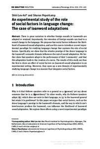     Laboratory Phonology 2014; 5(3): 379 – 401