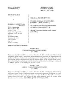 STATE OF MAINE CUMBERLAND, ss SUPERIOR COURT CRIMINAL ACTION DOCKET NO. CR-06-