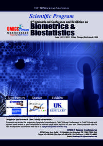 101st OMICS Group Conference  Scientific Program 2nd International Conference and Exhibition on  Biometrics &