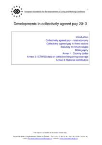 Developments in collectively agreed pay 2013