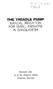 THE TREADLE PUMP  MANUAL IRRIGATION