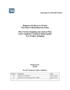 Document No. EPA-RPT-021D  Kingston Ash Recovery Project Non-Time-Critical Removal Action River System Sampling and Analysis Plan Task Completion Technical Memorandum