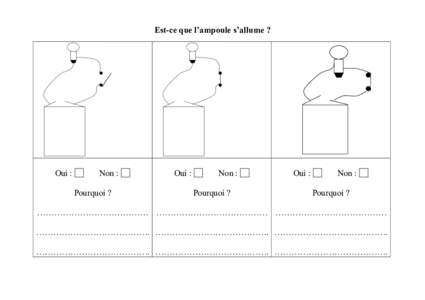 Est-ce que l’ampoule s’allume ?  Oui : Non : Pourquoi ?
