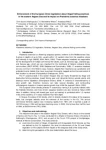 Enforcement of the European Union legislation about illegal fishing practices in the eastern Aegean Sea and its impact on Posidonia oceanica meadows a b