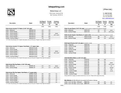 bikeparking.com [ Price List ] Palmer Group, LLC 1728 Ocean Avenue, #132  Tel: 