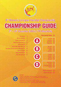 8th Women’s European Handball Championship  CHAMPIONSHIP GUIDE